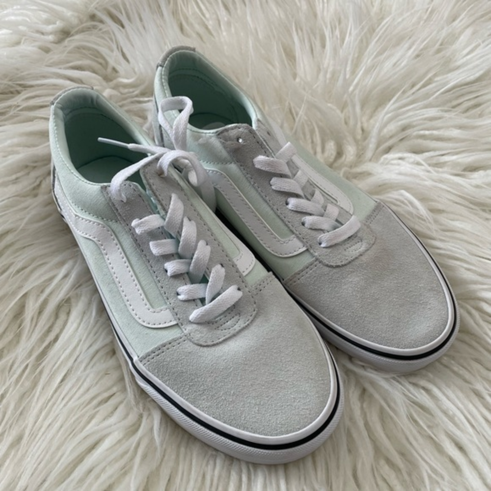 Vans Old Skool mint green‎ suede canvas sneakers ladies 8 NWOB